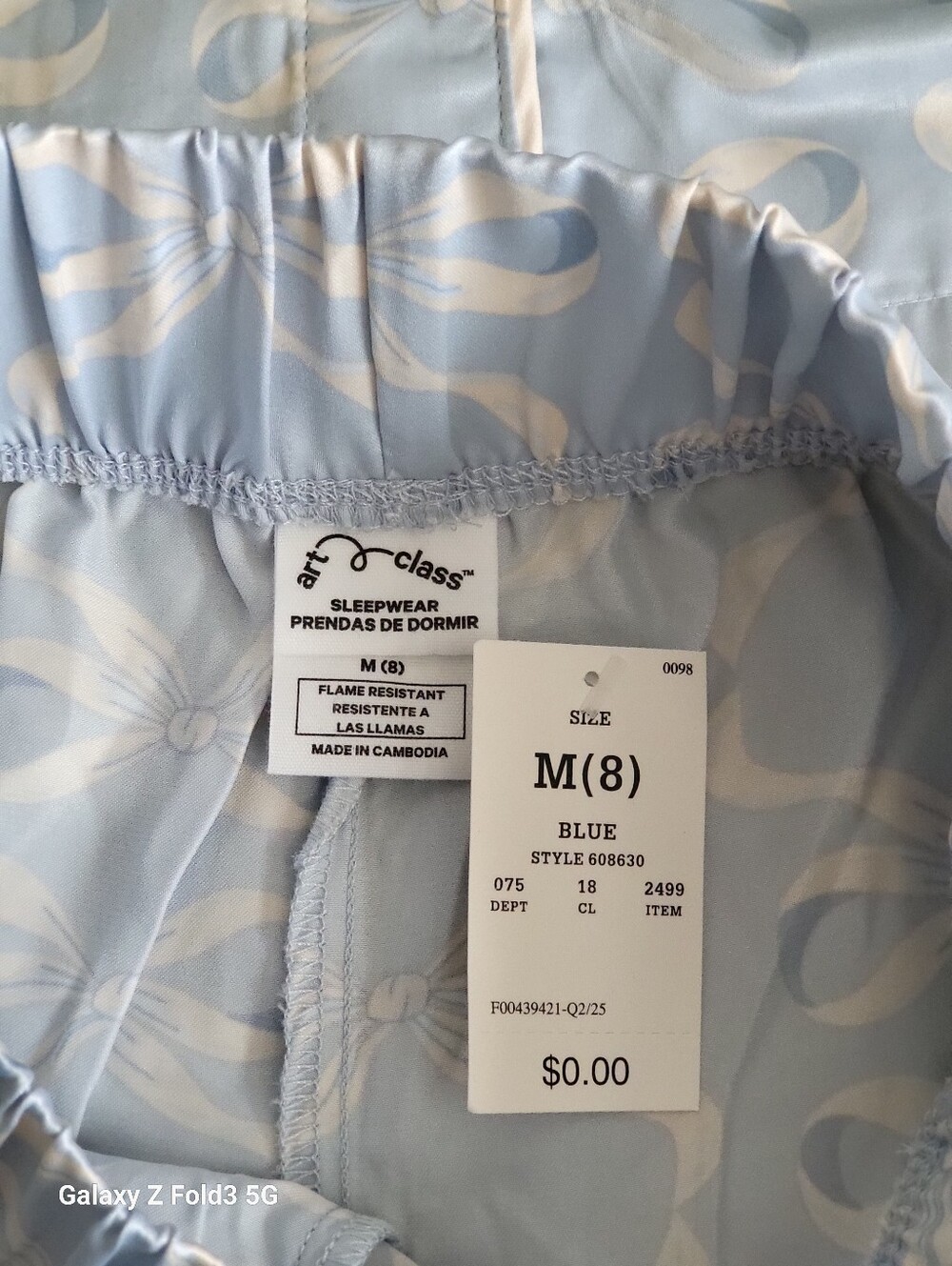 ♥️NWOT♥️ Art Class Light Blue Girls' Short-Sleeve Silky Pajama Set - Picture 5 of 8